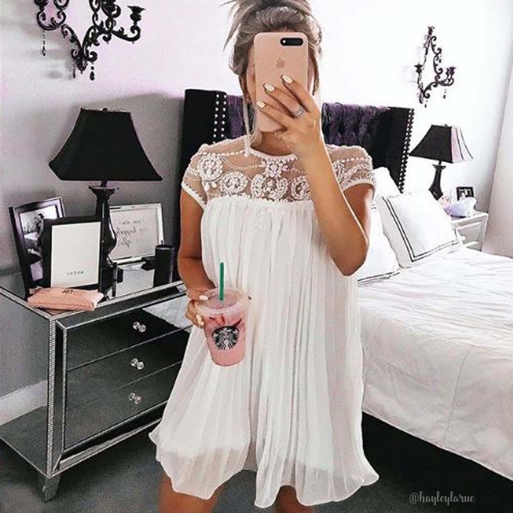 NWT Beaded Pleated Dress